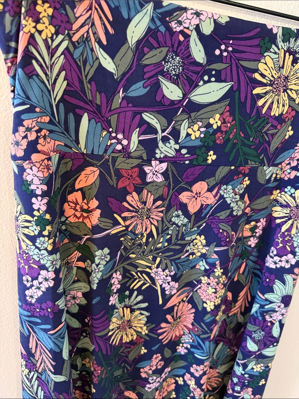 LuLaRoe Navy Floral Maxi with Colorful Bloom Pattern - Picture 2 of 4